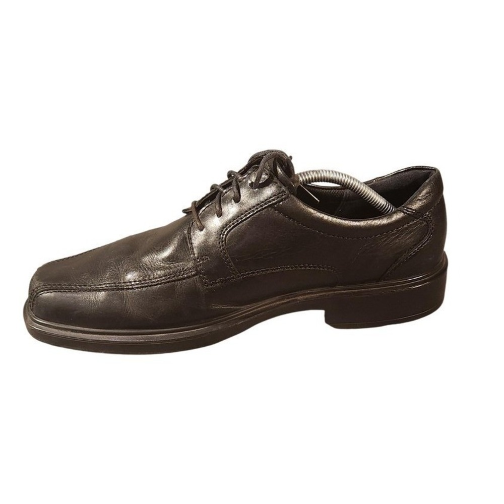 Ecco Shoes‎ Mens Size 11.5 Black Leather Derby Dress Lace Up Comfort Shock Point